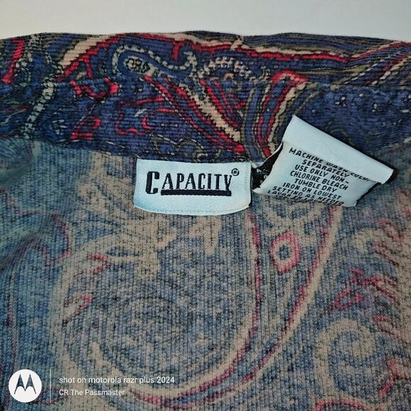 Vintage 1985 Capacity Brand Cotton Paisley Shirt - Picture 7 of 9